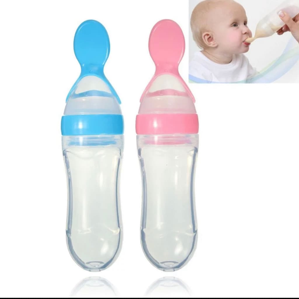 Colher Mamadeira Infantil Com Dosador De Silicone Para Alimentação Bebê