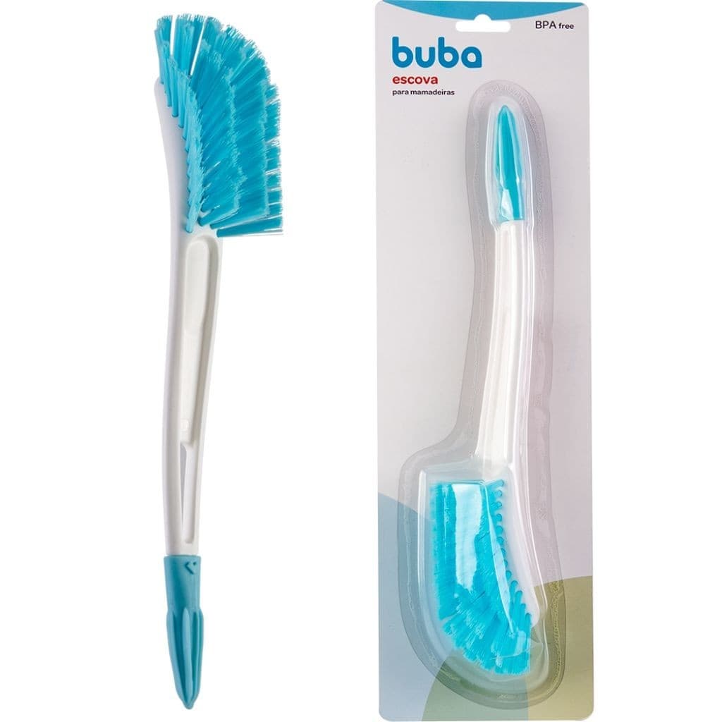 Escova Macia Para Mamadeira Limpador Bico Azul 12728 - Buba