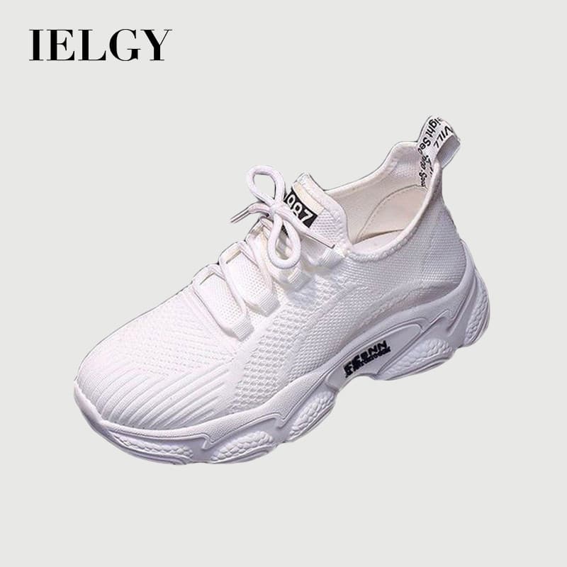 IELGY Trendy Fashion Casual Feminino Sapatos Voadores Malha Feminina Respirável Confortável