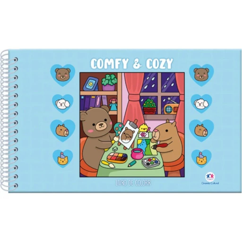 Livro Comfy & cozy books Comfy and Cozy Blue | Para Colorir Wire-o