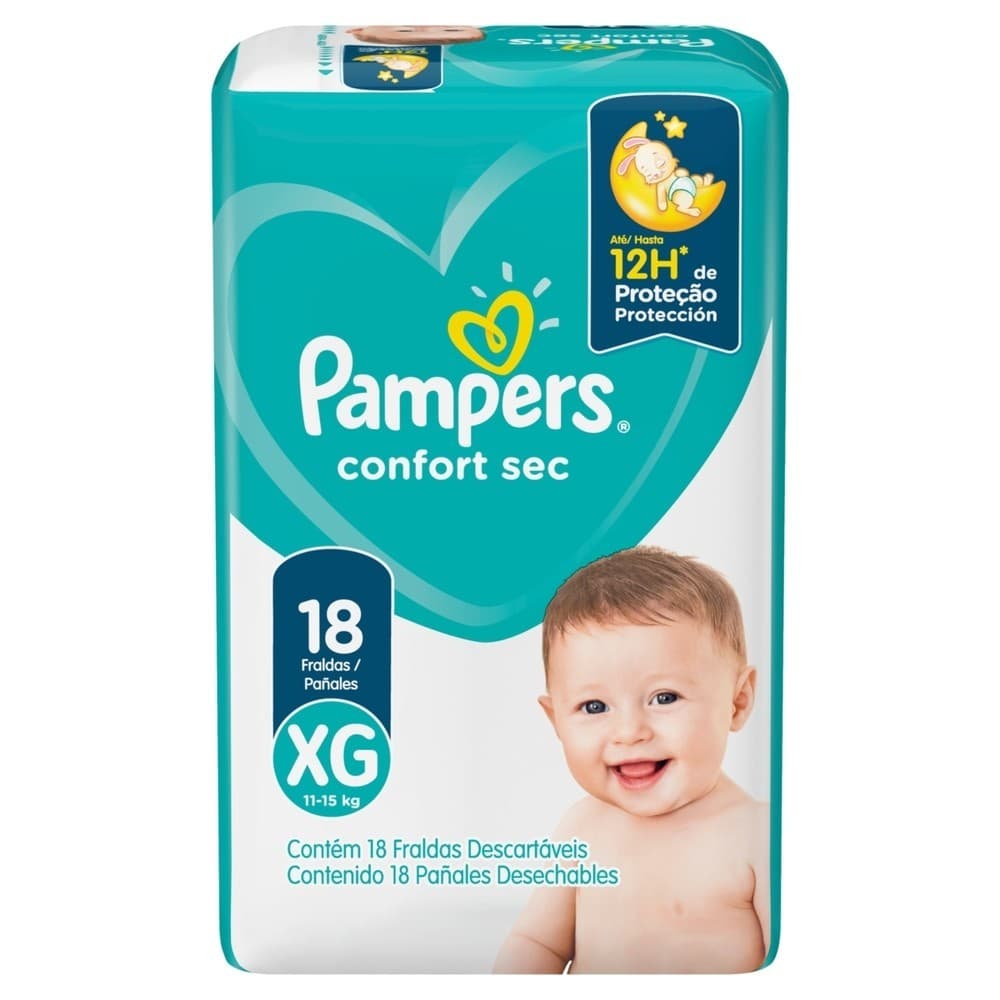 Fralda Infantil Pampers Confort Xg 18 Unidades