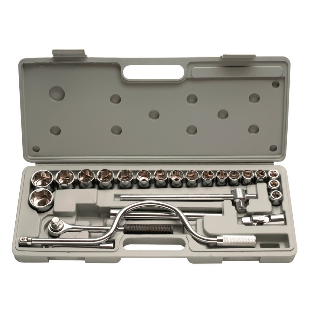 Jogo Chave Catraca Soquete Pito 10 A 32 Mm Enc. 1/2'' C/ 24 Peças