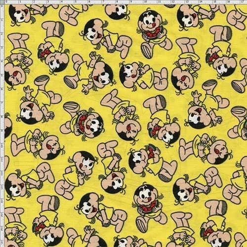Tecido Estampado para Patchwork - Turma da Mônica: Magali Fundo Amarelo (0,50x1,40)