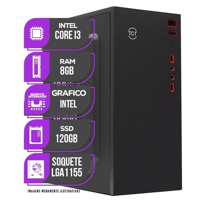 PC CPU Mancer, Intel Core I3, 8GB DE RAM, SSD 120GB