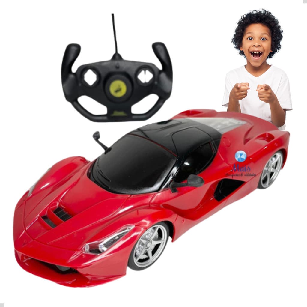 Brinquedo Carrinho Luxo Controle Remoto S/ Fio Farol C/ Luz