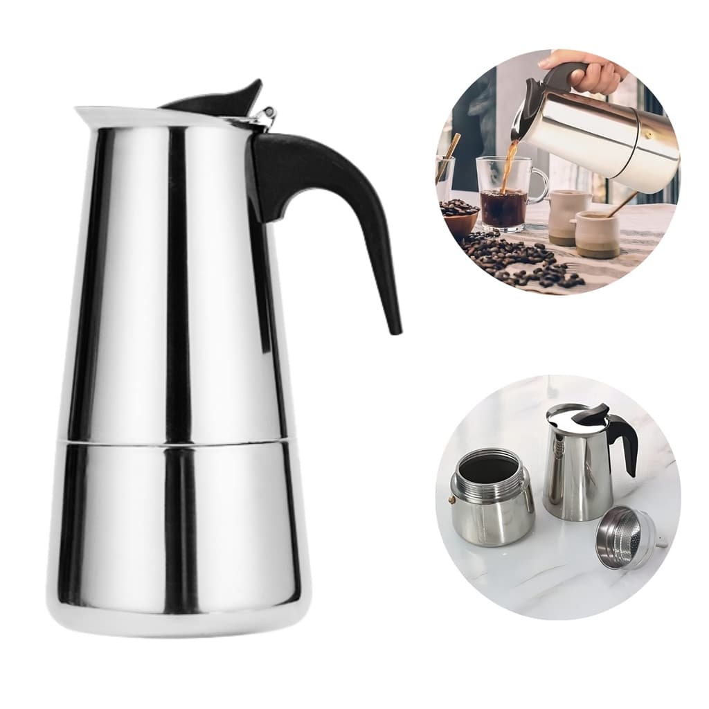 Cafeteira Italiana Inox 450 ml Splendore 9 Xícaras Café Expresso Unitermi