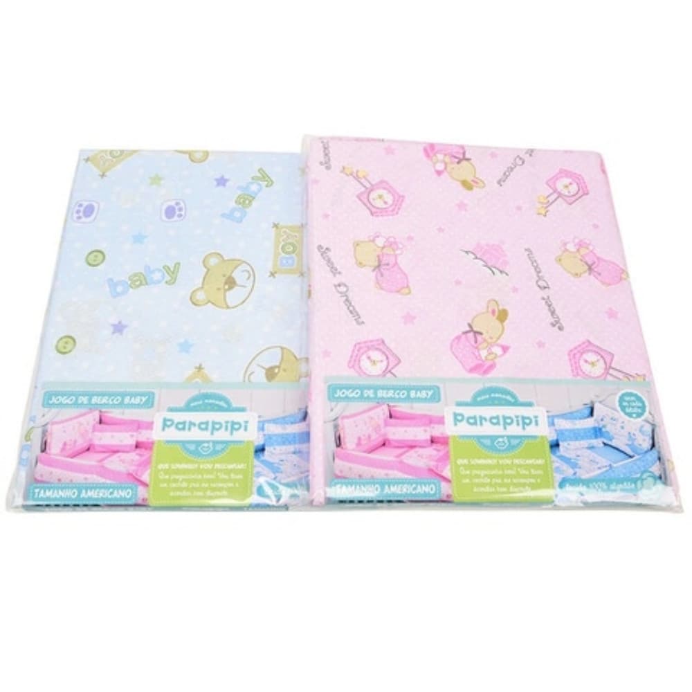 Kit 3 Peças Lençol Berço Bebê Minasrey Enxoval Americano