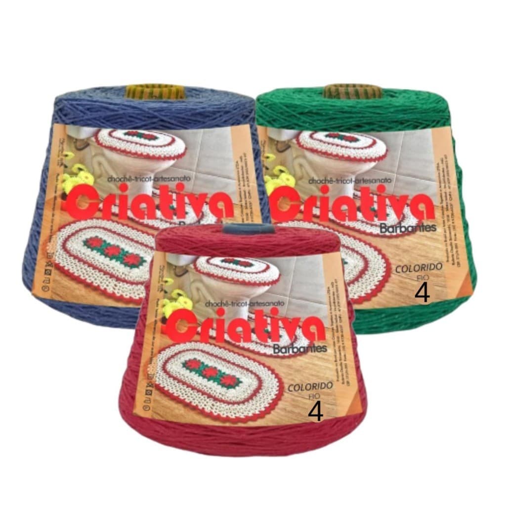 Barbante Para Crochê Criativa 1Kg Fio Número 4 Colorido