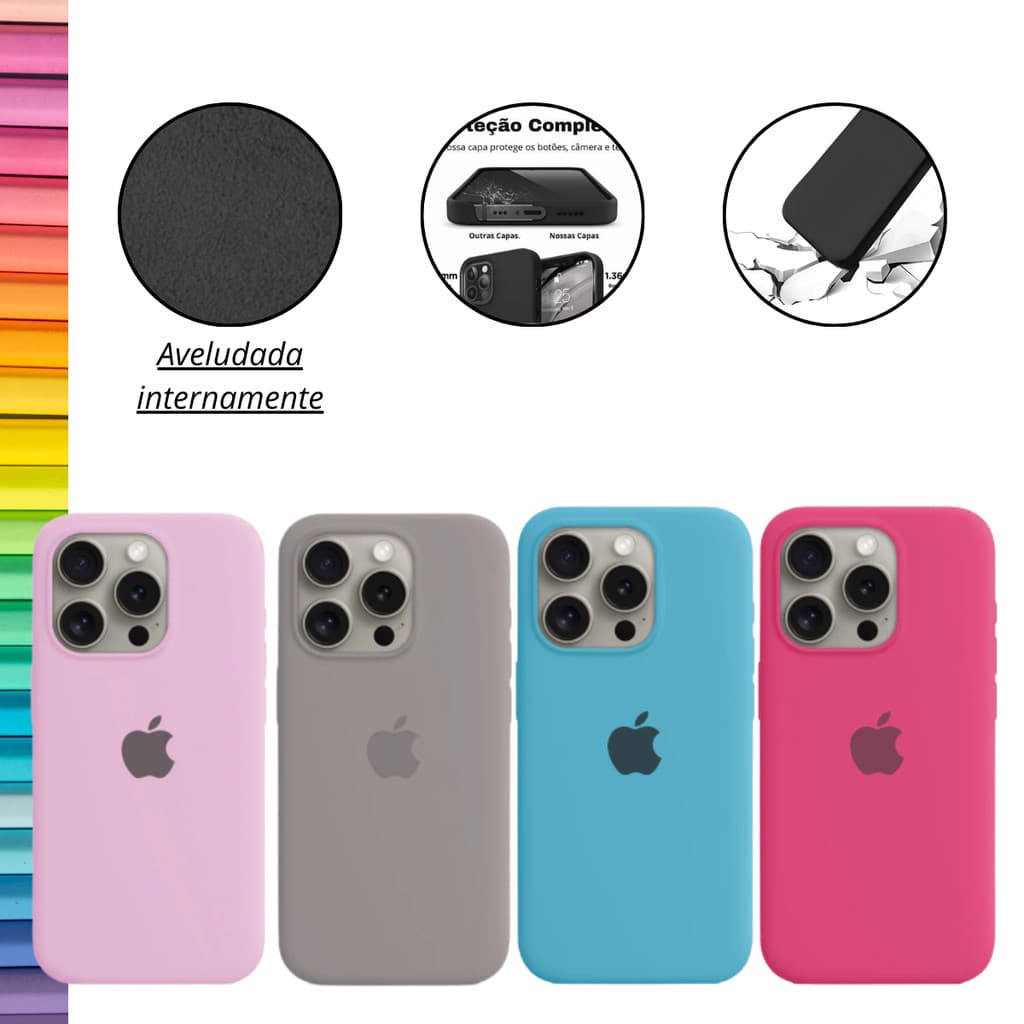 capa Capinha Case luxo Silicone Aveludada Para iPhone 13 13Pro 13 ProMax