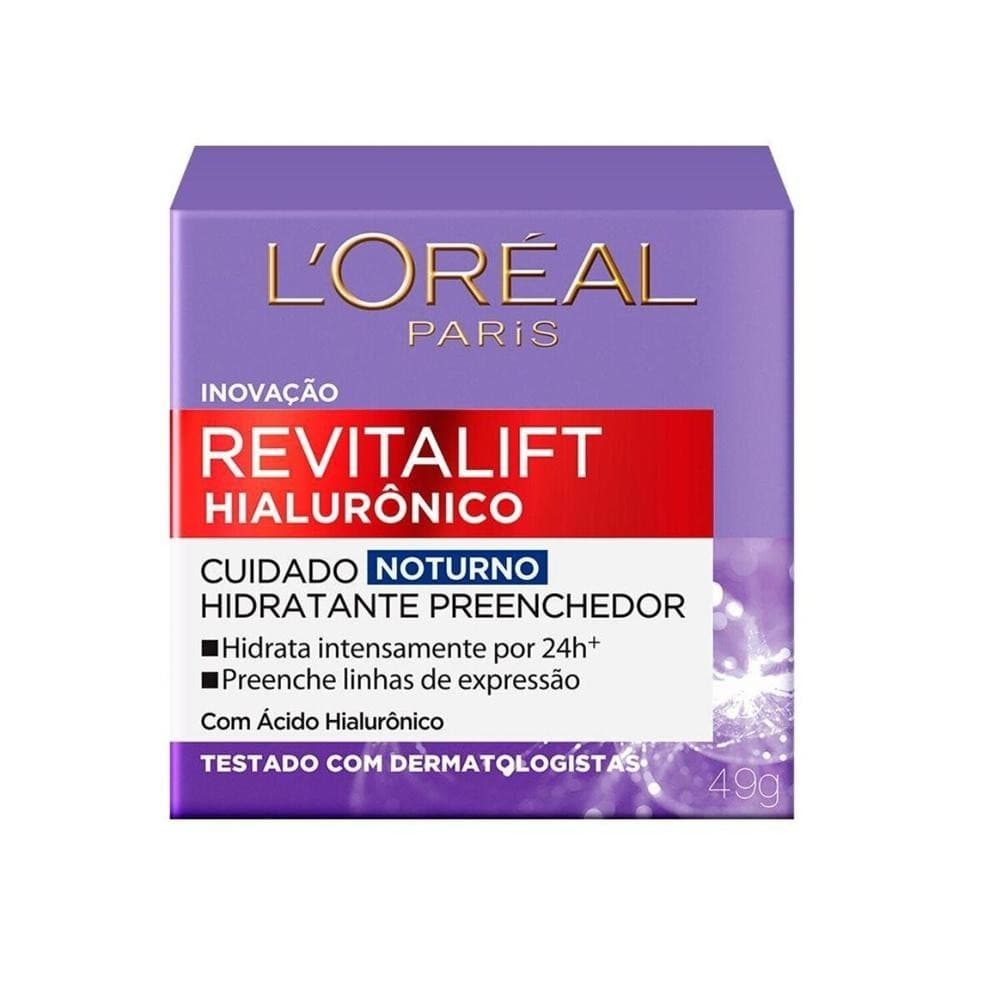 Creme Hidratante Facial Anti-idade L'oreal Paris Revitalift Hialuronico Noturno 49g