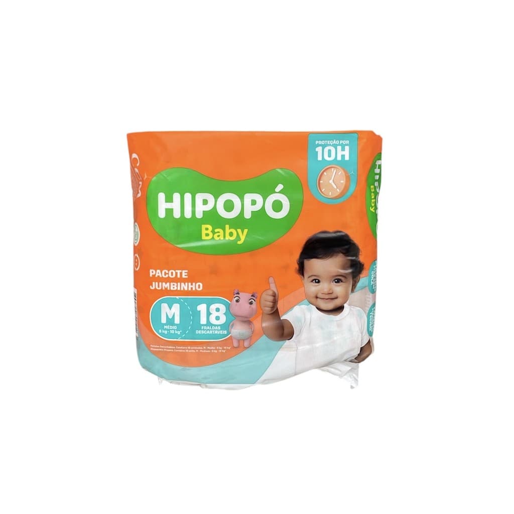 FRALDA M C/18 HIPOPÓ BABY JUMBINHO