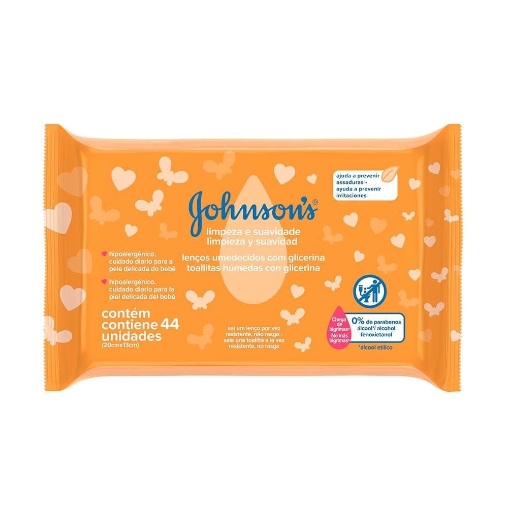 Toalhinhas Umedecidas Johnson's Baby Limpeza e Suavidade 44un