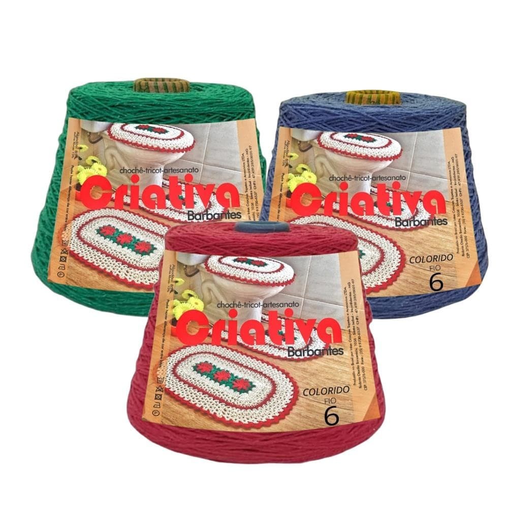 Barbante Para Crochê Criativa 2kg Fio Número 8 Colorido