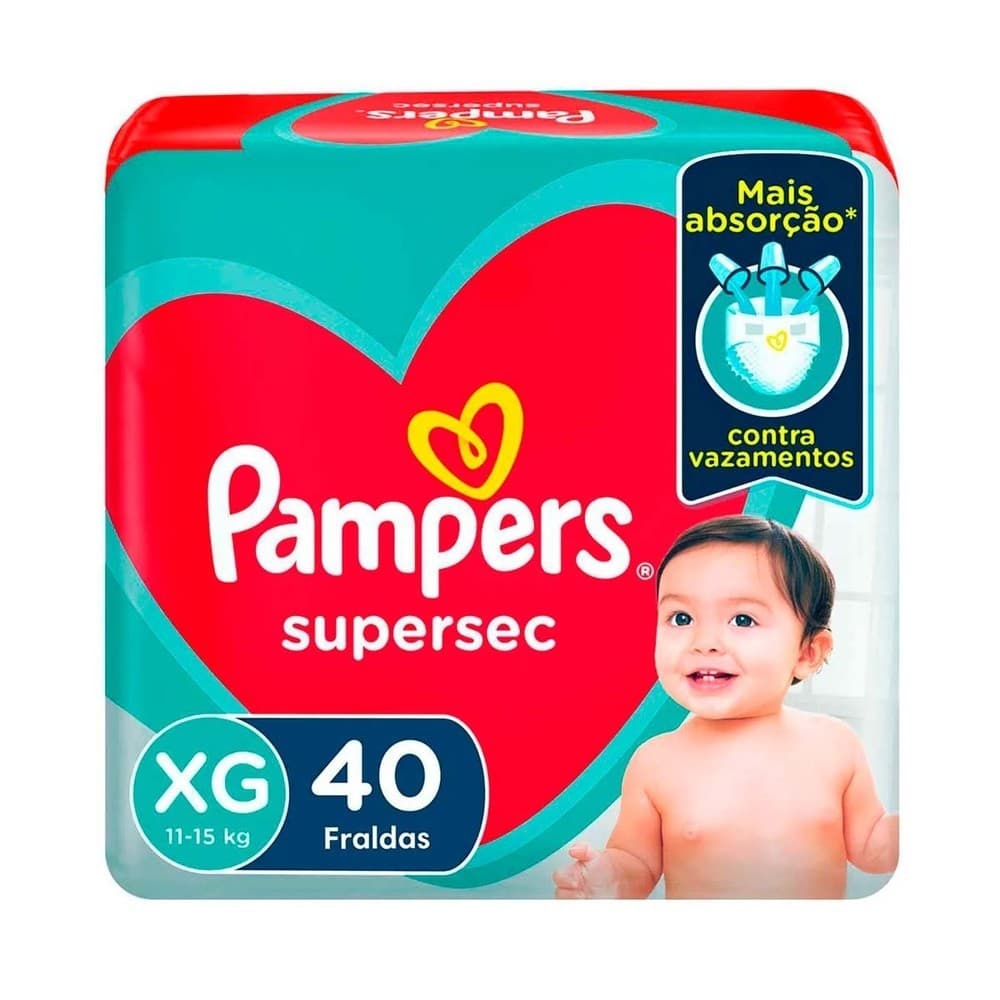 Fralda Infantil Pampers Supersec Hiper Xg 40 und