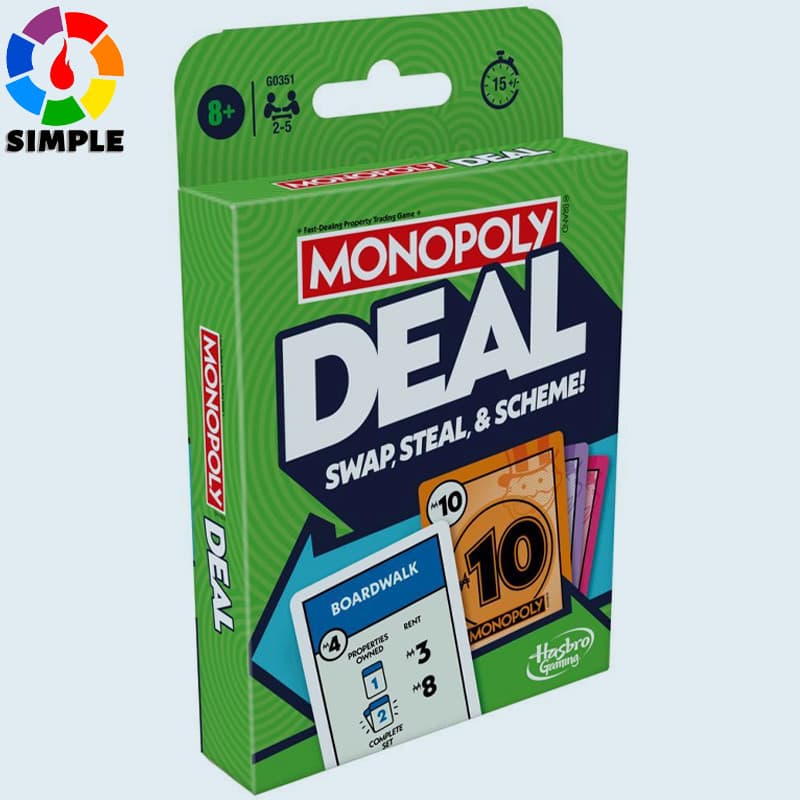 Monopoly Deal Card Game, Quick-Playing Family Card Game for 2-5 Players, Ages 8+