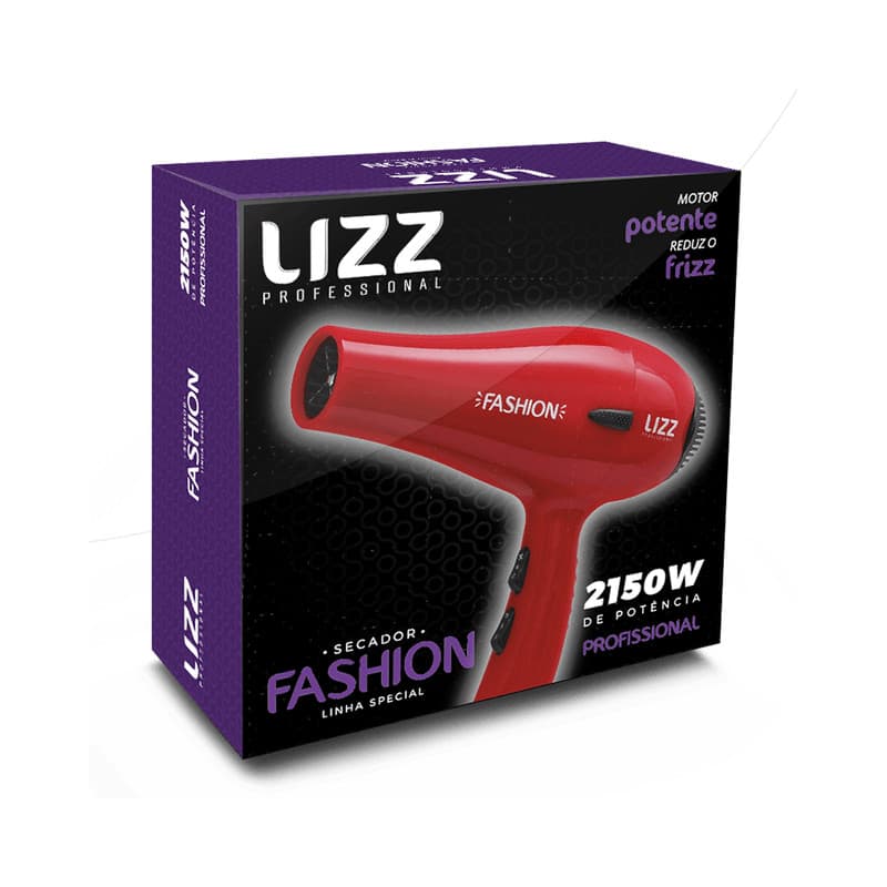 Secador Profissional Fashion Lizz Vermelho Linha Especial 2150W 110v