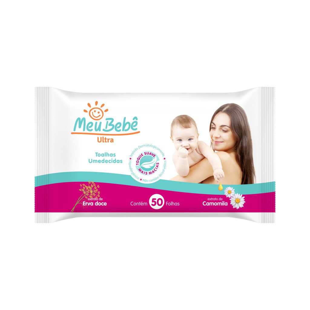 Lenço Umedecida Meu Bebê Ultra 50 Unidades