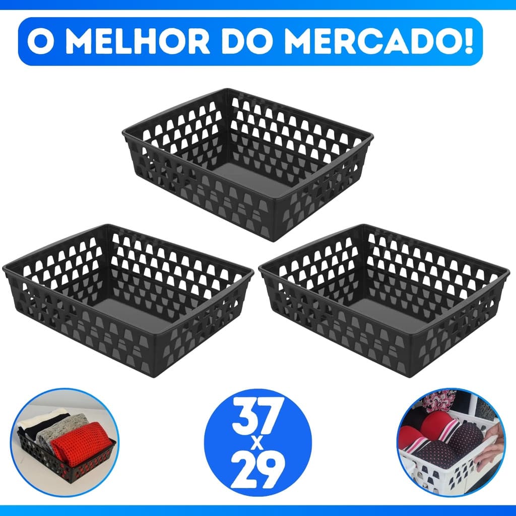 Kit 3 Cesto Organizador Multiuso,Quarto,Banheiro,Etc