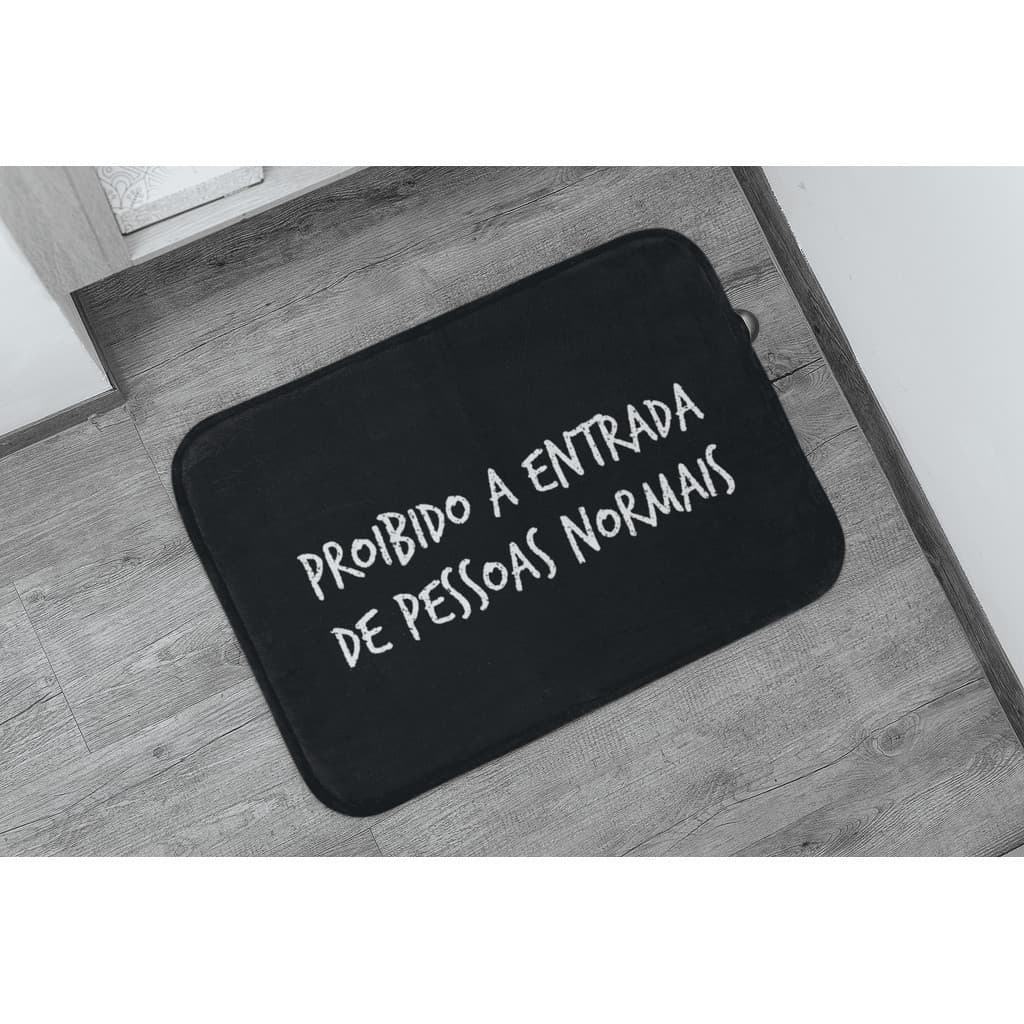 Tapete Decorativo Sala Quarto E Entrada Antiderrapante 90X40 Proibido A Entrada De Pessoas Normais