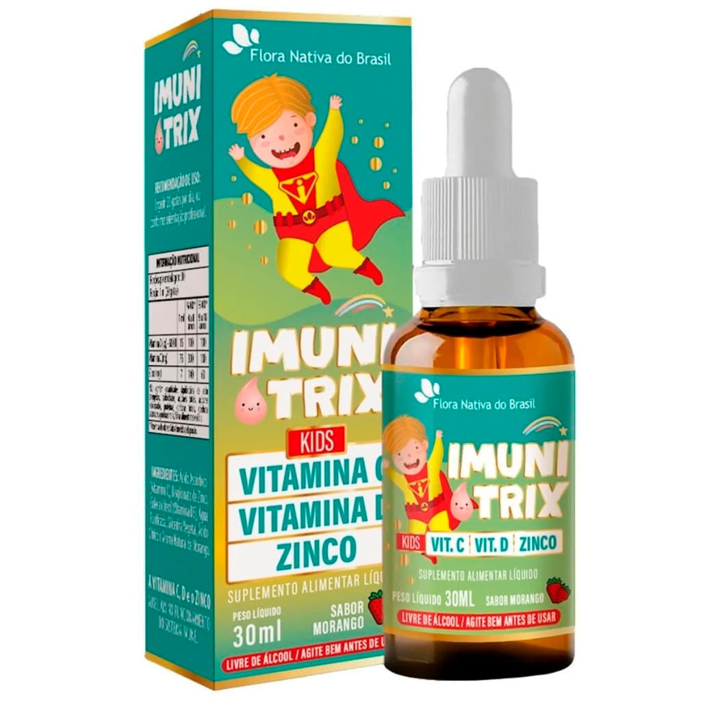 Imunitrix Vitamina C + Vitamina D + Zinco Kids Criança Imunidade 30mL