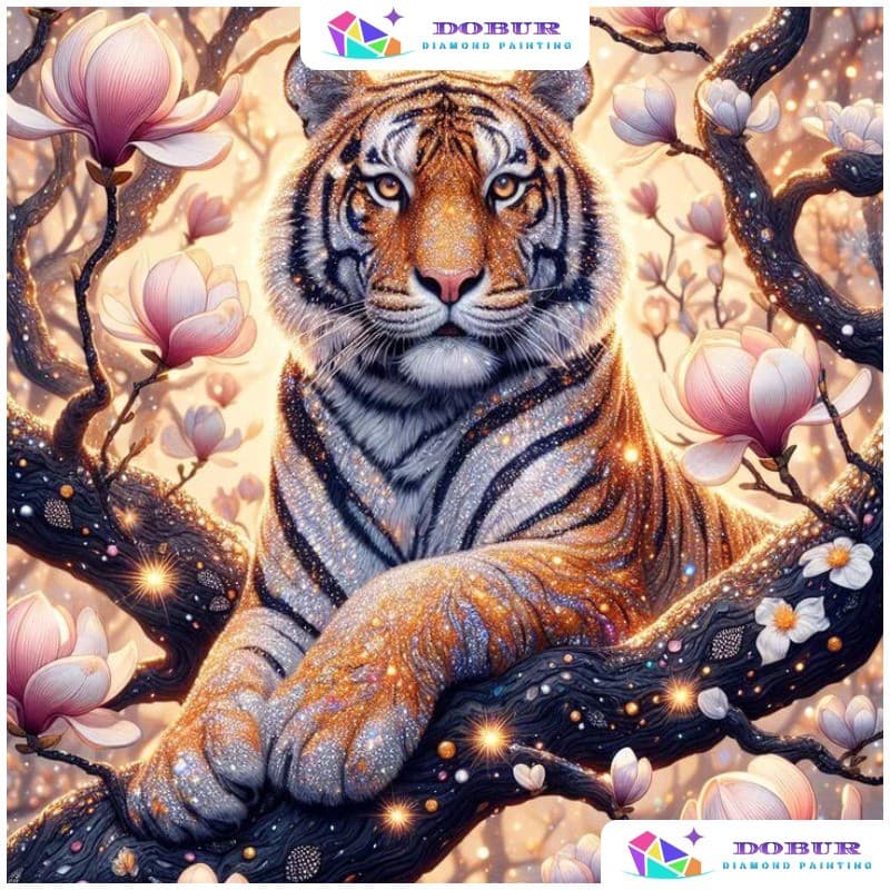 DOBUR | Conjunto De Pintura Diamante Tiger 5D DIY Redondo/Quadrado Completo Broca Tela Com Número Artesanato Presente De