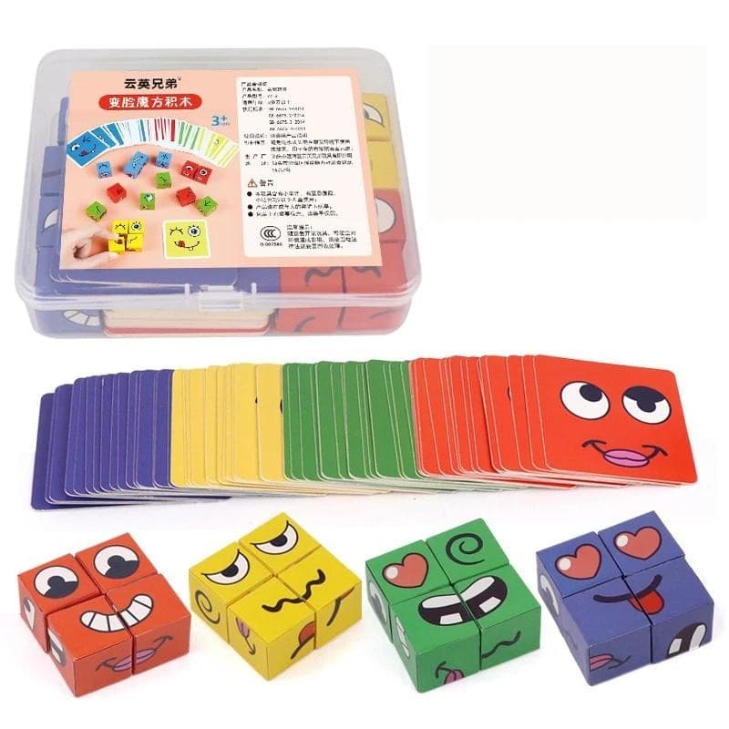 Jogo Educativo Cubo das Emoções Cartas Brinquedo/ Jogos De Aprendizagem Emoji Educativos Infantis Brinquedos Para Cri