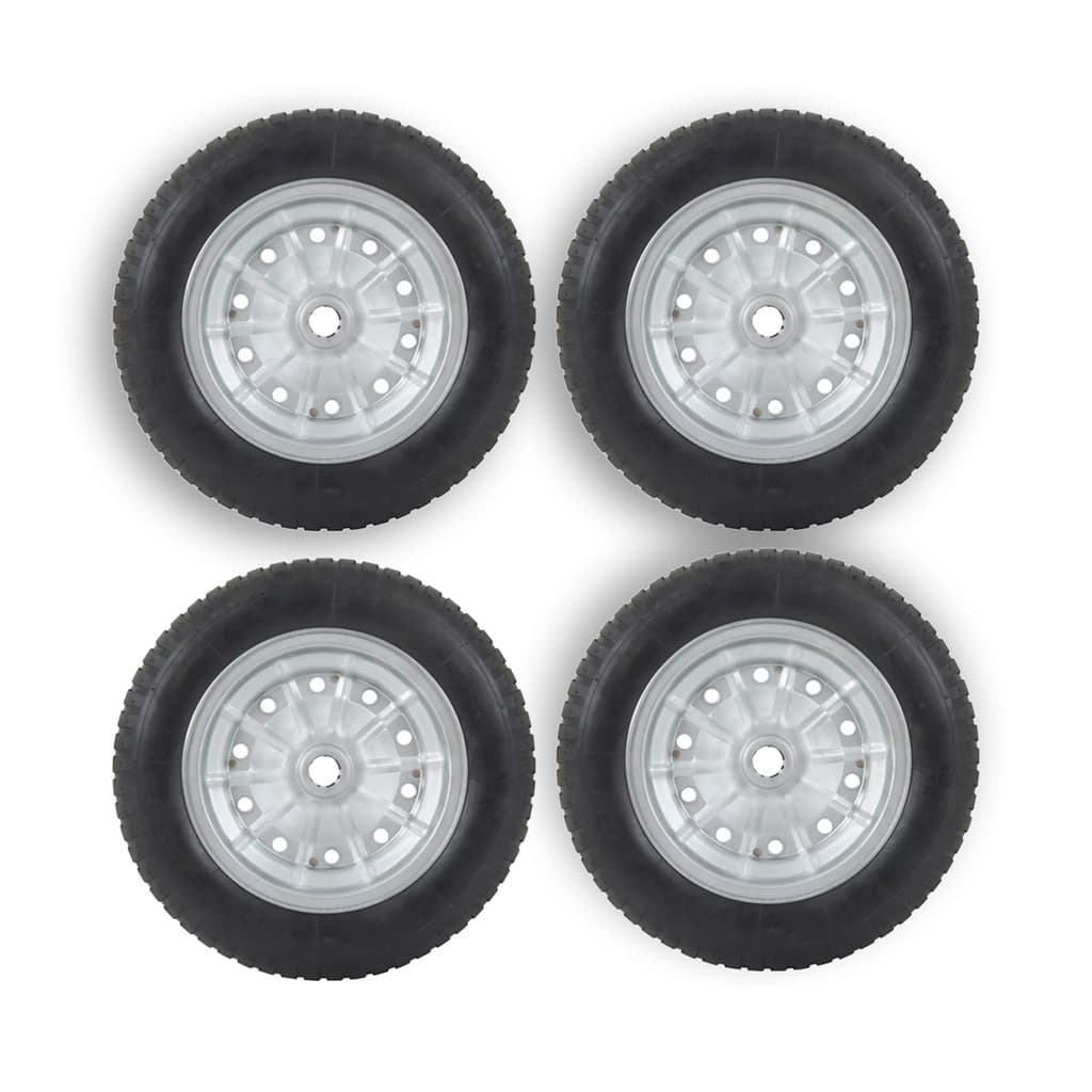 Kit 4 Pneu Completo para Carrinho de Mão e Carga 3.25 Aro 8