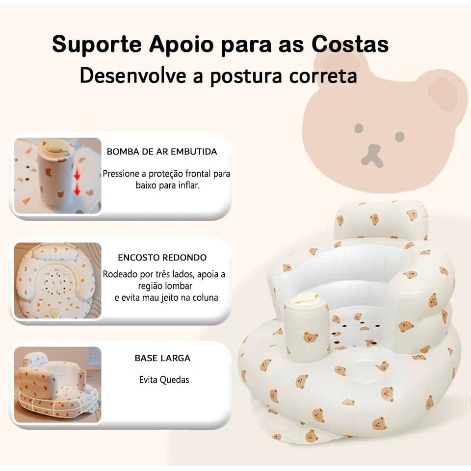 Poltrona Sofá C/bomba Embutida Banho Inflável Bebês Infantil