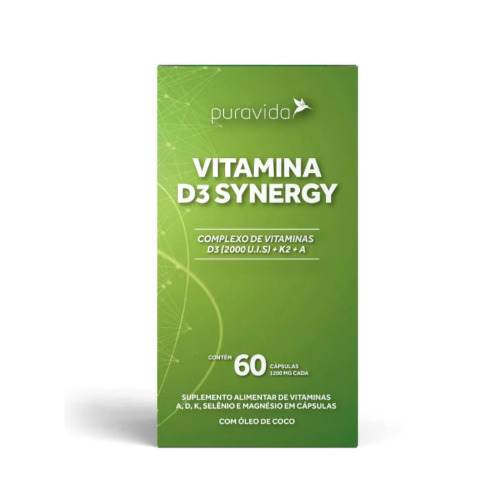Vitamina D3 Synergy Complexo de Vitaminas 60 Caps - Puravida