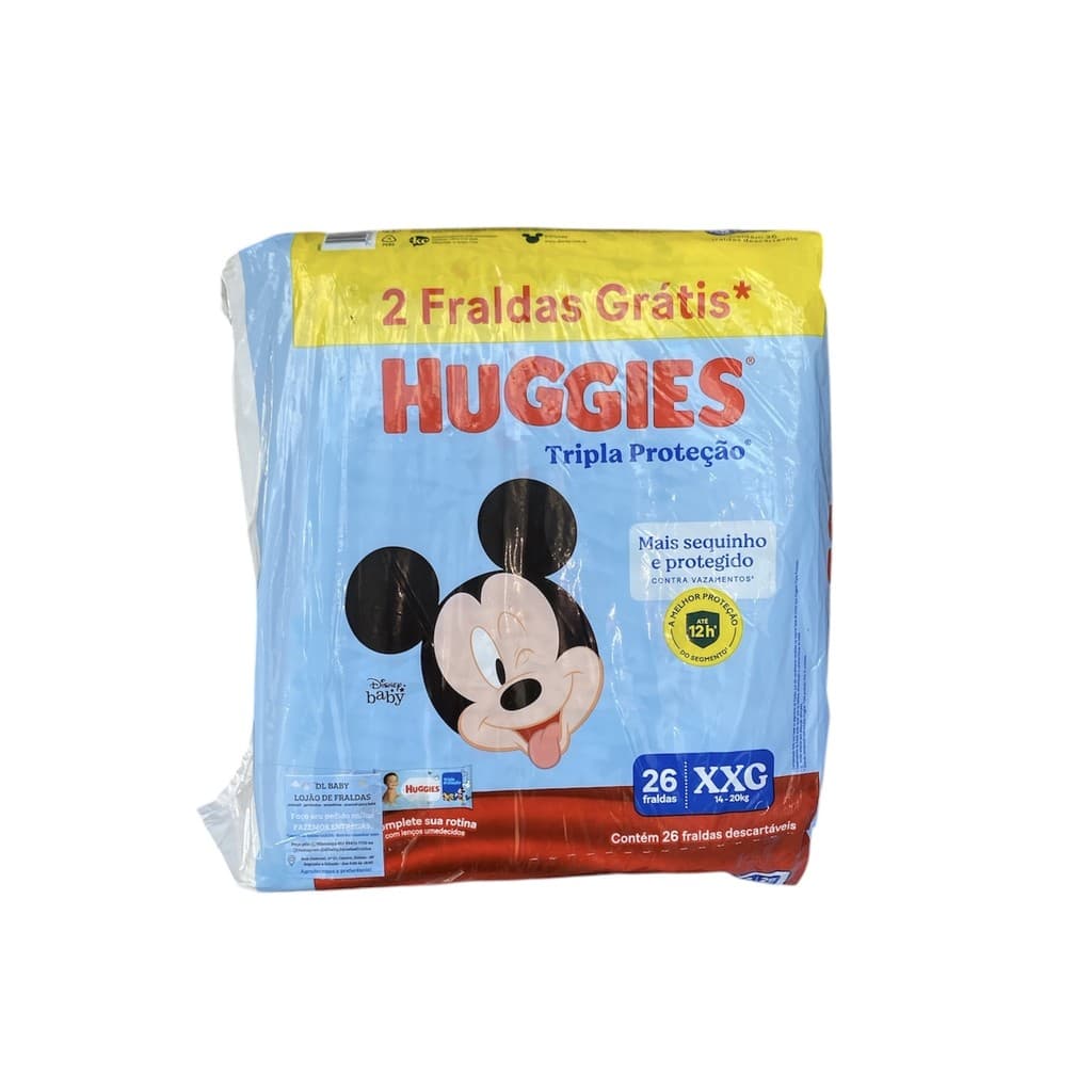 FRALDA XXG C/26 TRIPLA PROTEÇÃO HUGGIES MEGA