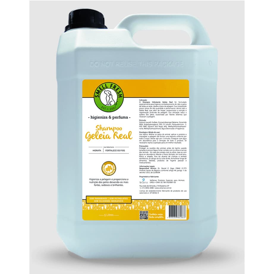 Shampoo Pet Hidratante Geleia Real Smell Fresh 5L (para cães e gatos)