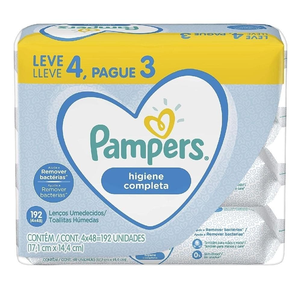 Lencos Umedecidos Pampers Higiene Completa 48 Unidades Leve 4 Pague 3