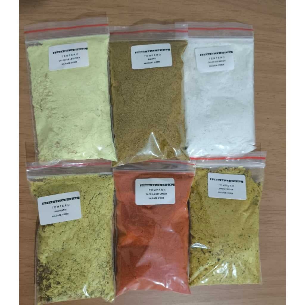 Kit 10 Sachês de Temperos e Condimentos Naturais – Lemon Pepper, Ana Maria, Páprica defumada e Mais