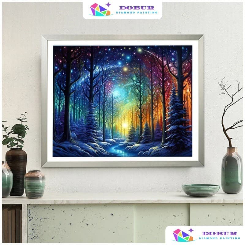 DOBUR | Conjunto De Pintura Diamante Árvores E Belas Paisagens 5D DIY Redondo/Quadrado Tela De Perfuração Completa Com N