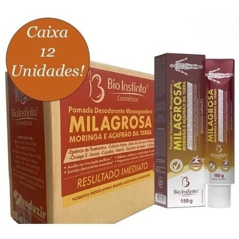 Kit c/ 12 Pomada Massageadora Milagrosa Bio Instinto – 150g