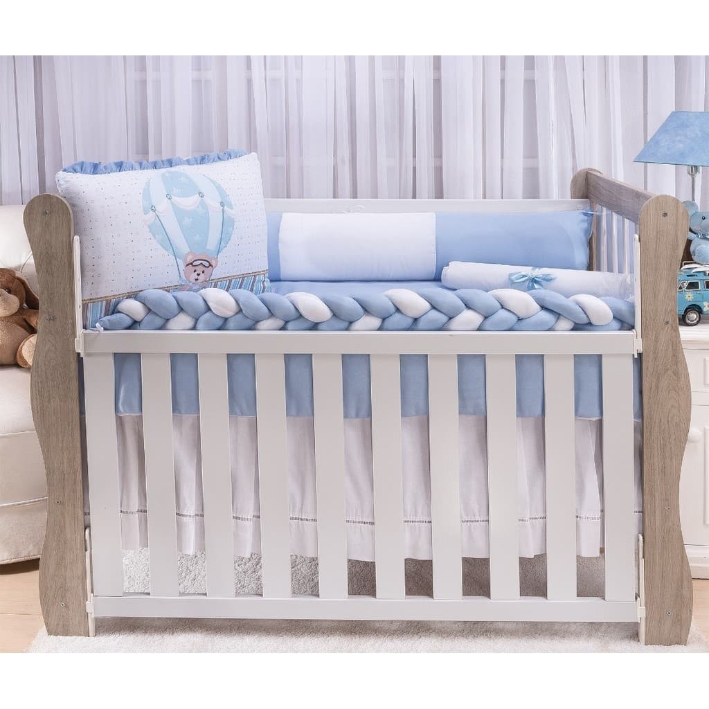 Kit Berço Bebê Trança Estampado Baloeiro 10 Peças / PRONTA ENTREGA / ENVIO IMEDIATO/PROMOÇÃO/MAMAE/BEBE.