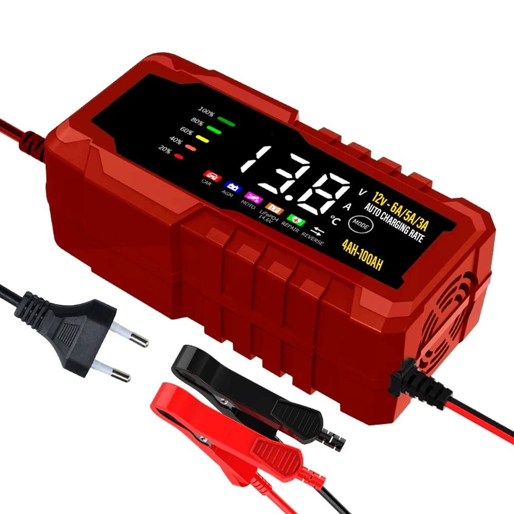 Carregador Para Bateria de Carro Moto Caminhão 12V 6A/5A/3A Reparação de Bateria Automático