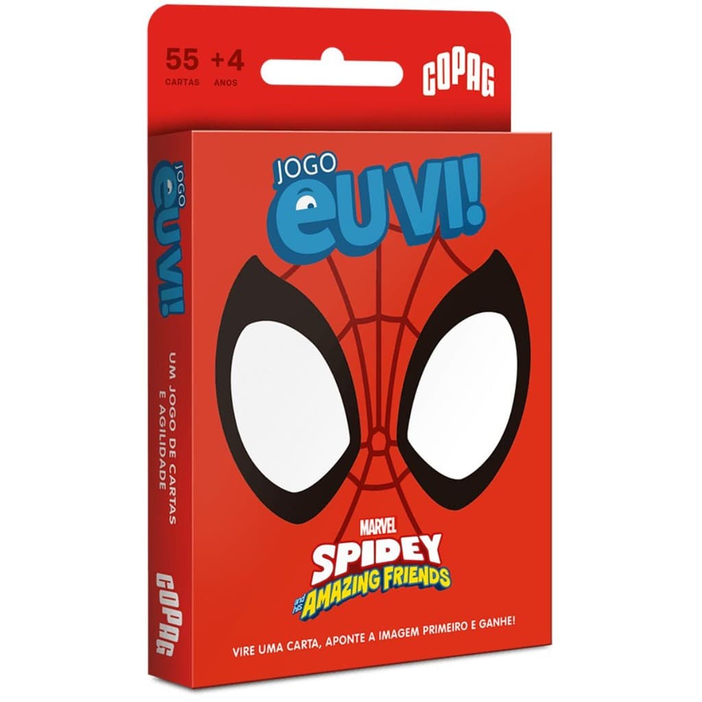 Jogo Eu Vi! Spidey Copag Jogo de Memória e Atenção | 55 Cartas - Diversão para Crianças e Família
