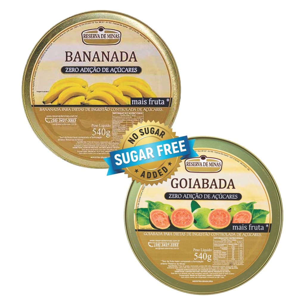 Kit Saudável Zero Açúcar: Bananada Diet e Goiabada Diet da Reserva de Minas