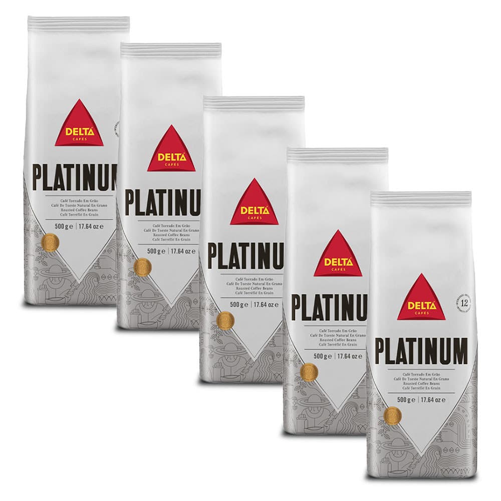 Café em Grãos Delta Cafés Platinum Int 12 Kit 5 unid de 500g
