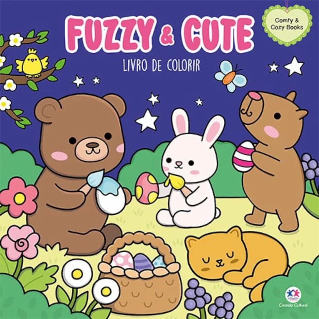 Livro Comfy & cozy books Fuzzy and Cute | Para Colorir