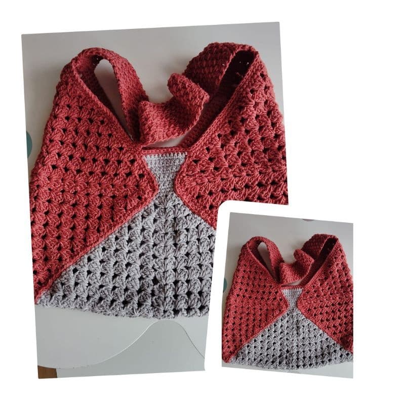 bolsa  sacola feminina crochê de ombro estilo sacola para passeio praia croche em barbante bolsa bicolor