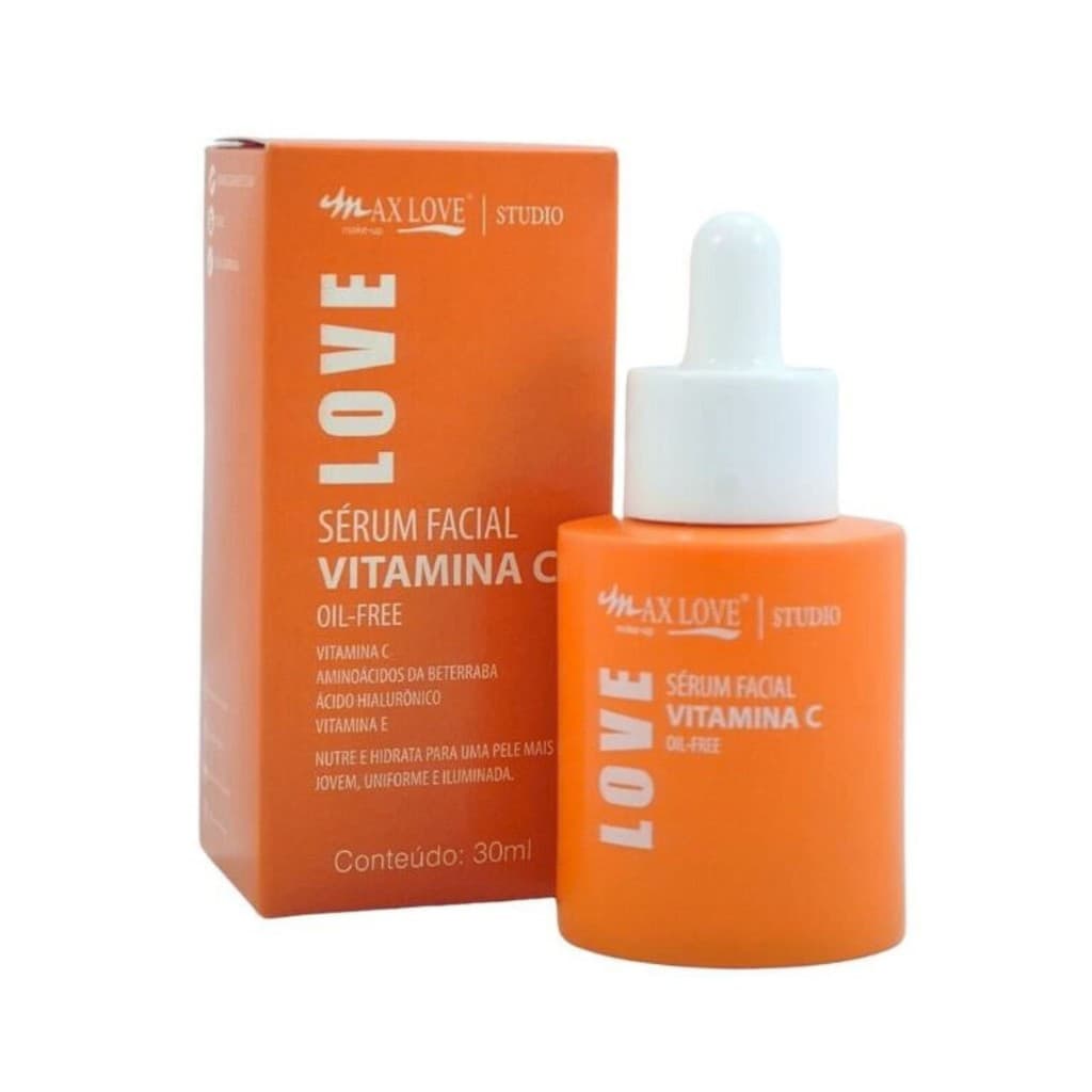 Serum hidratante facial Vitamina C Max Love antioxidante todo tipo pele skin care dia/noite 30ml