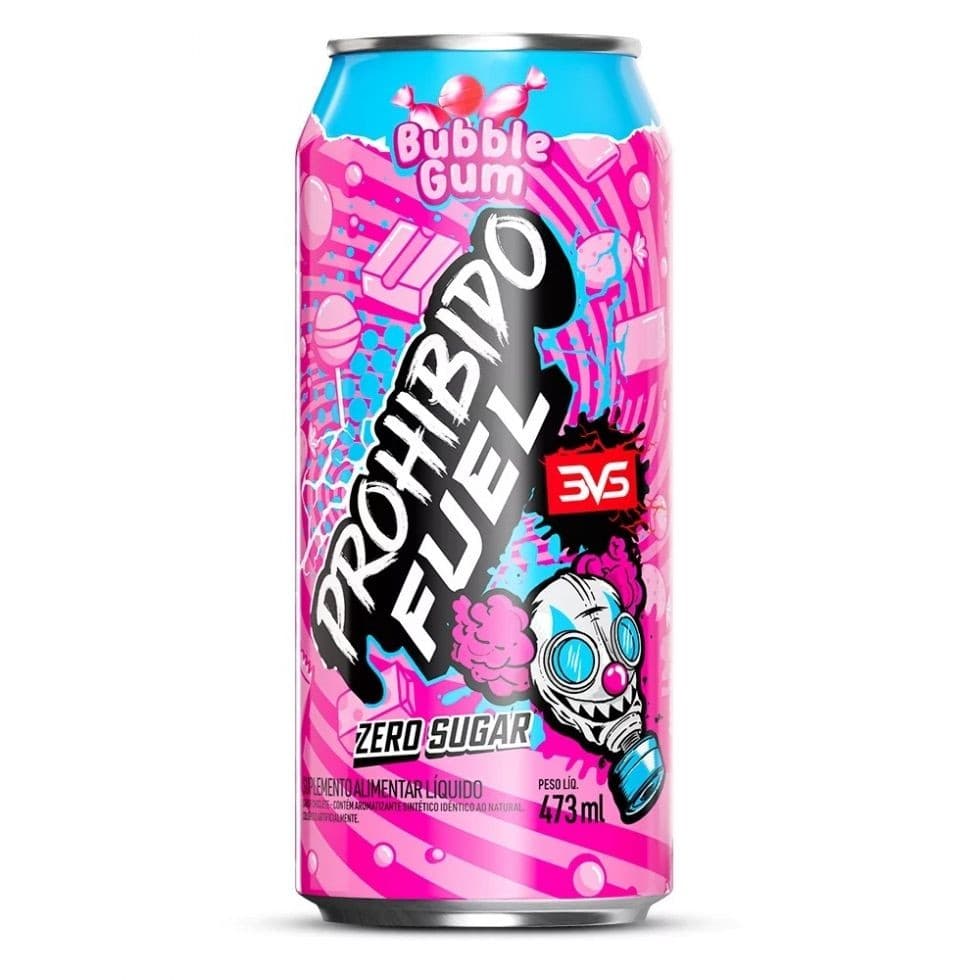 Prohibido Fuel Pré Treino Drink 473ml Bubble Gum 3VS Energia Foco Treino Intenso