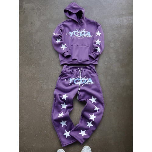 conjunto de moletom e caça  com Gráfico de Letra e Pentagrama, Conjunto Casual, Terno Esportivo  moda Amerrica