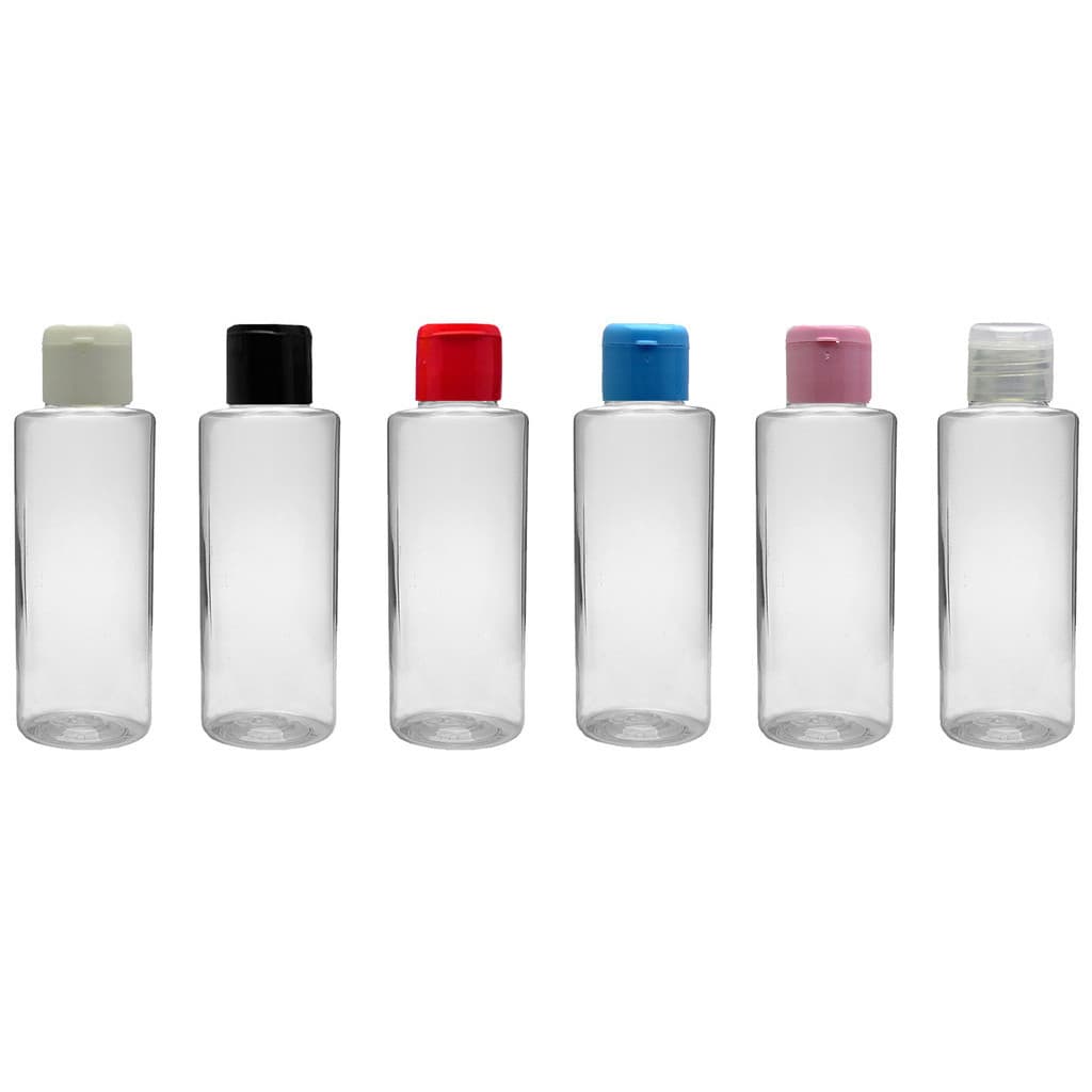 10 Frascos Plástico Pet 60 Ml cilíndrico reto Tampa Flip Top para viagem sabonete líquido, álcool gel, cremes e shampoo