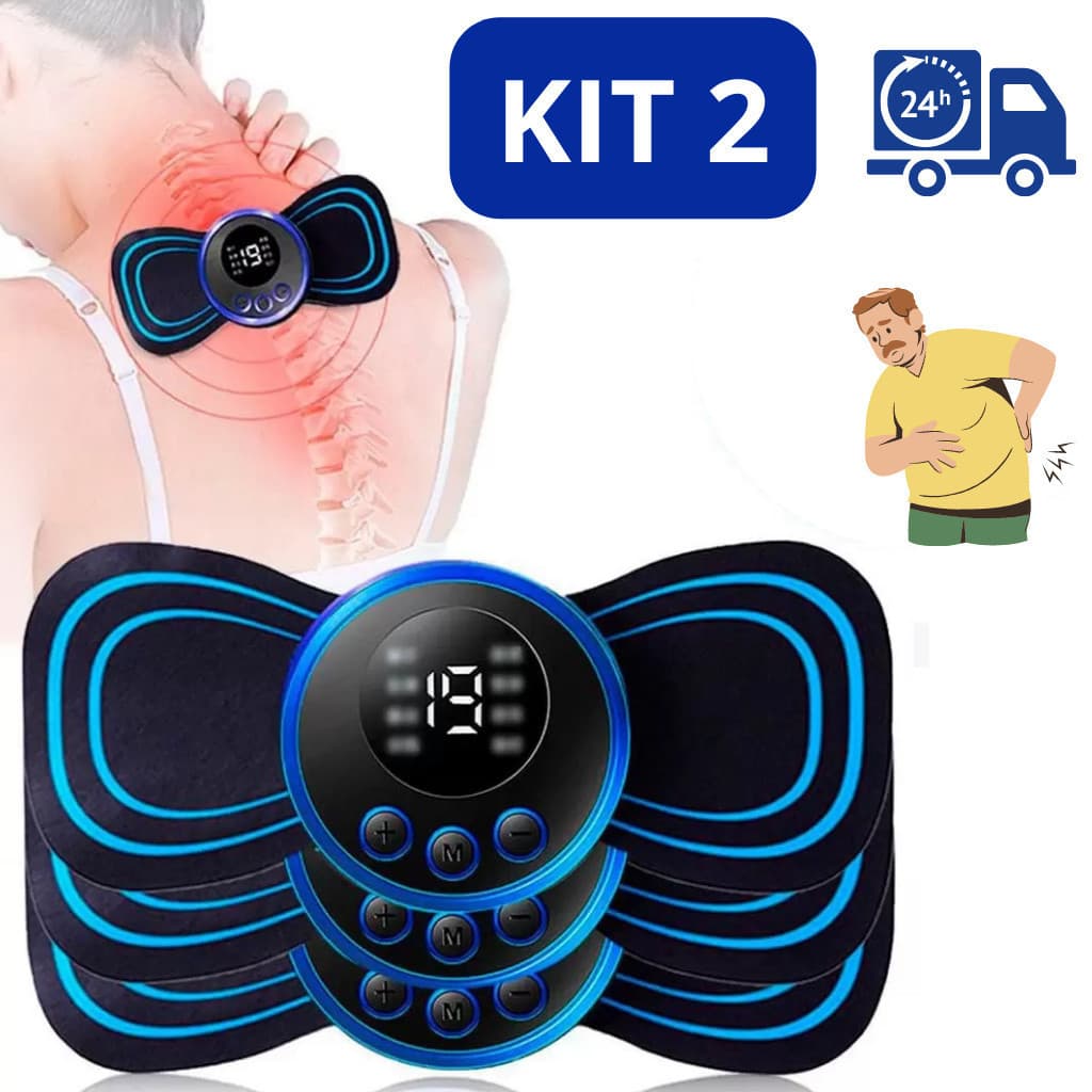 KIT 2  Mini Massageador EMS Estimulador Elétrico De Pescoço Portátil Para Alívio Da Dor Muscular Cervical