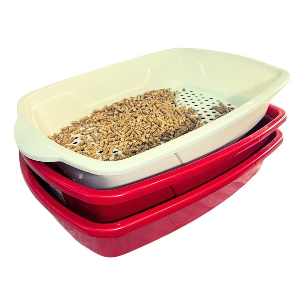 Caixa De Areia Para Gatos Furba Bandeja Sanitária 3 Peças Marca Four Plastic