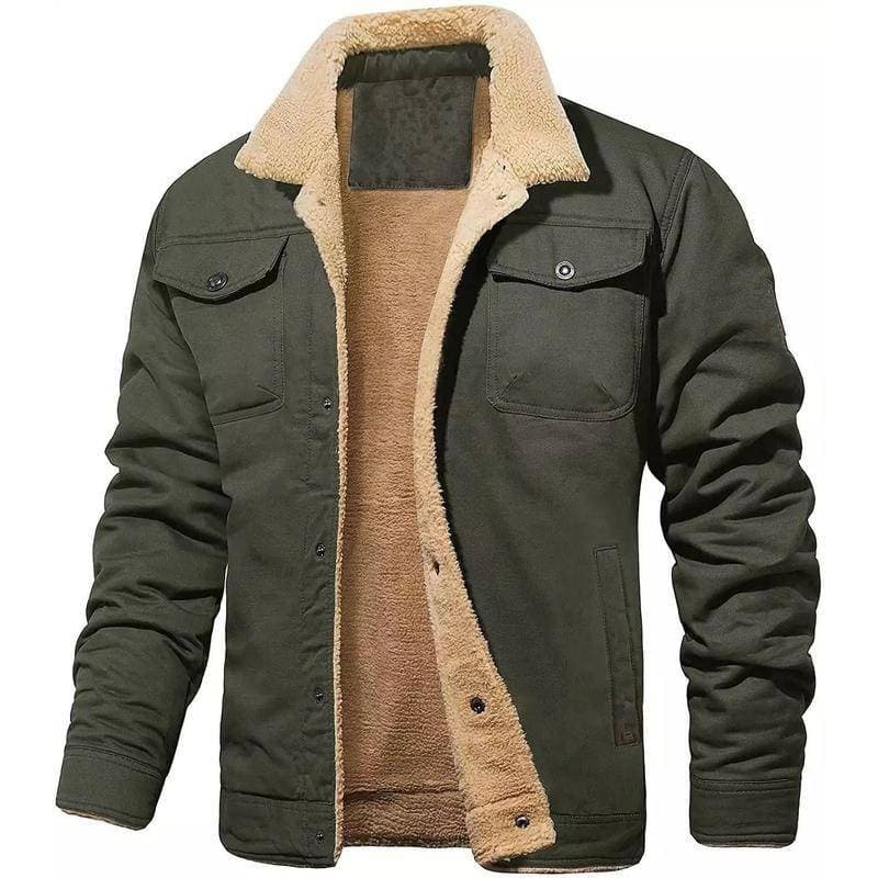Jaqueta Masculina De Inverno Mais Casaco casual De Carga De Algodão De Lã Masculino
