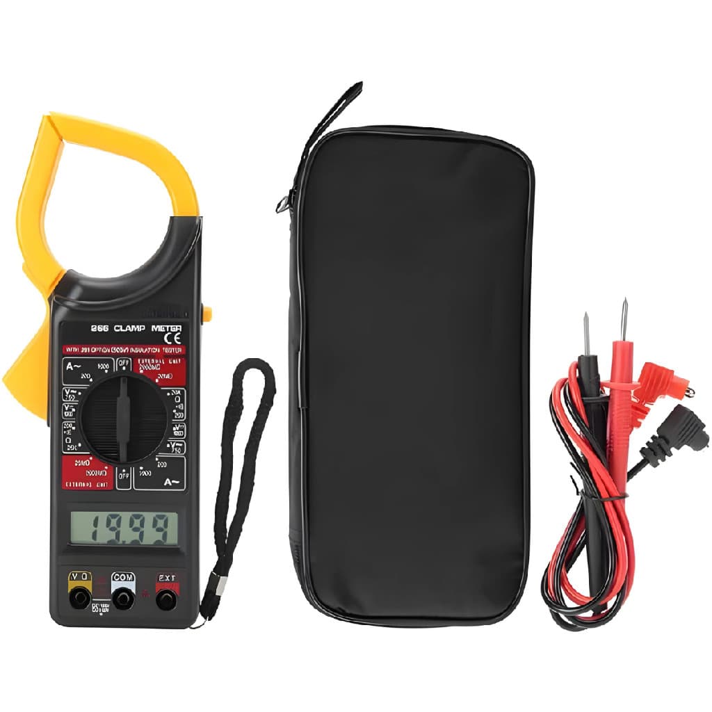 Alicate Amperímetro Digital C/ Estojo Profissional Eletrônico Display Lcd Medidor Corrente Alternada Preciso Alta Precisão fácil leitura desligamento automático preciso com tela Resistência Condutor
